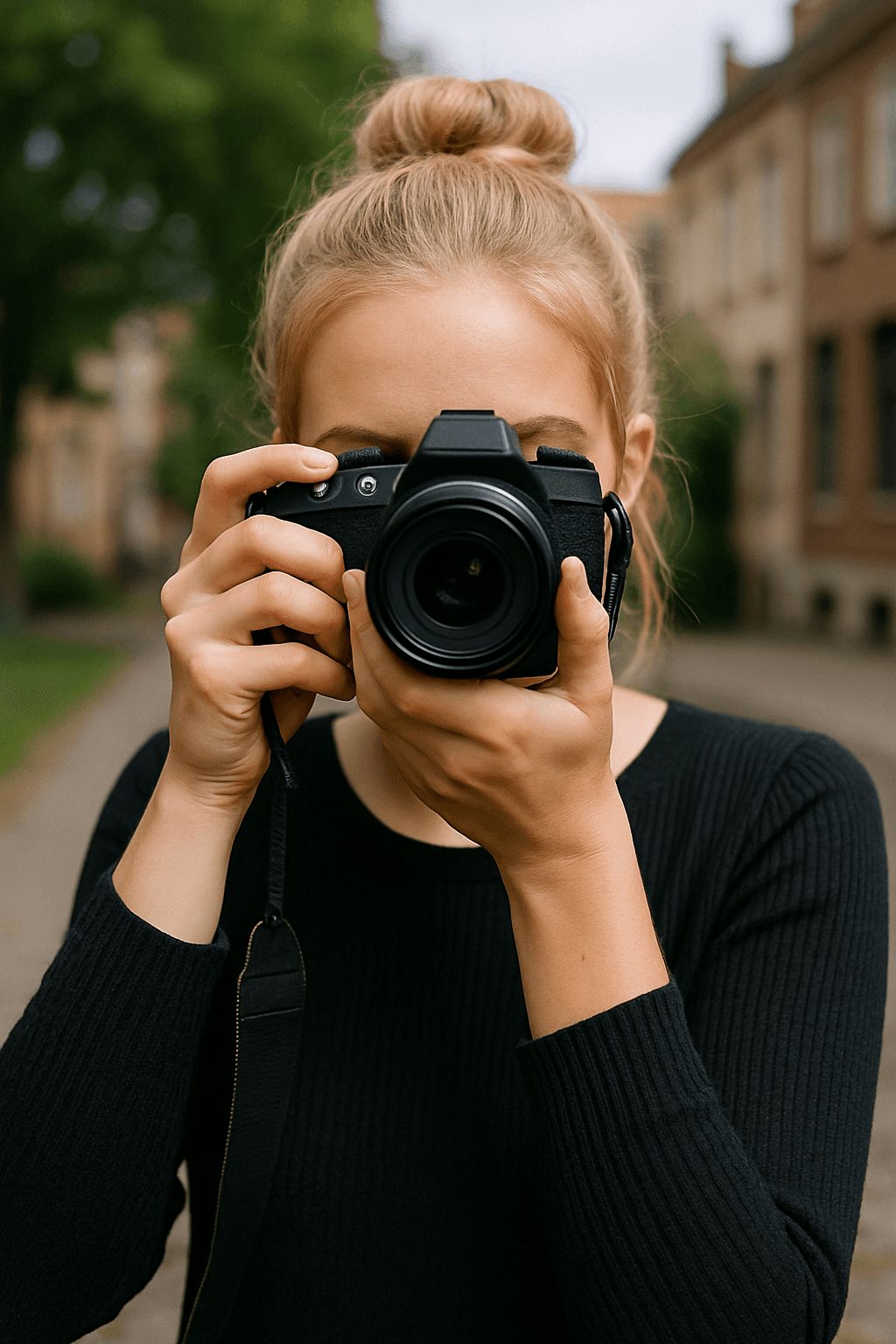 Professional photographer taking photos for clients through HUDU